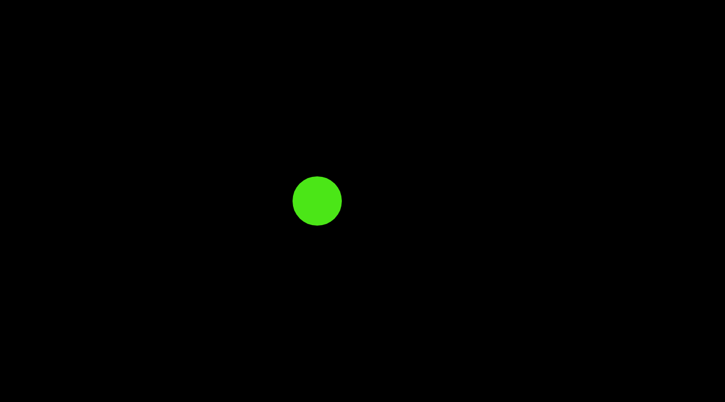A small green circle on a black background.