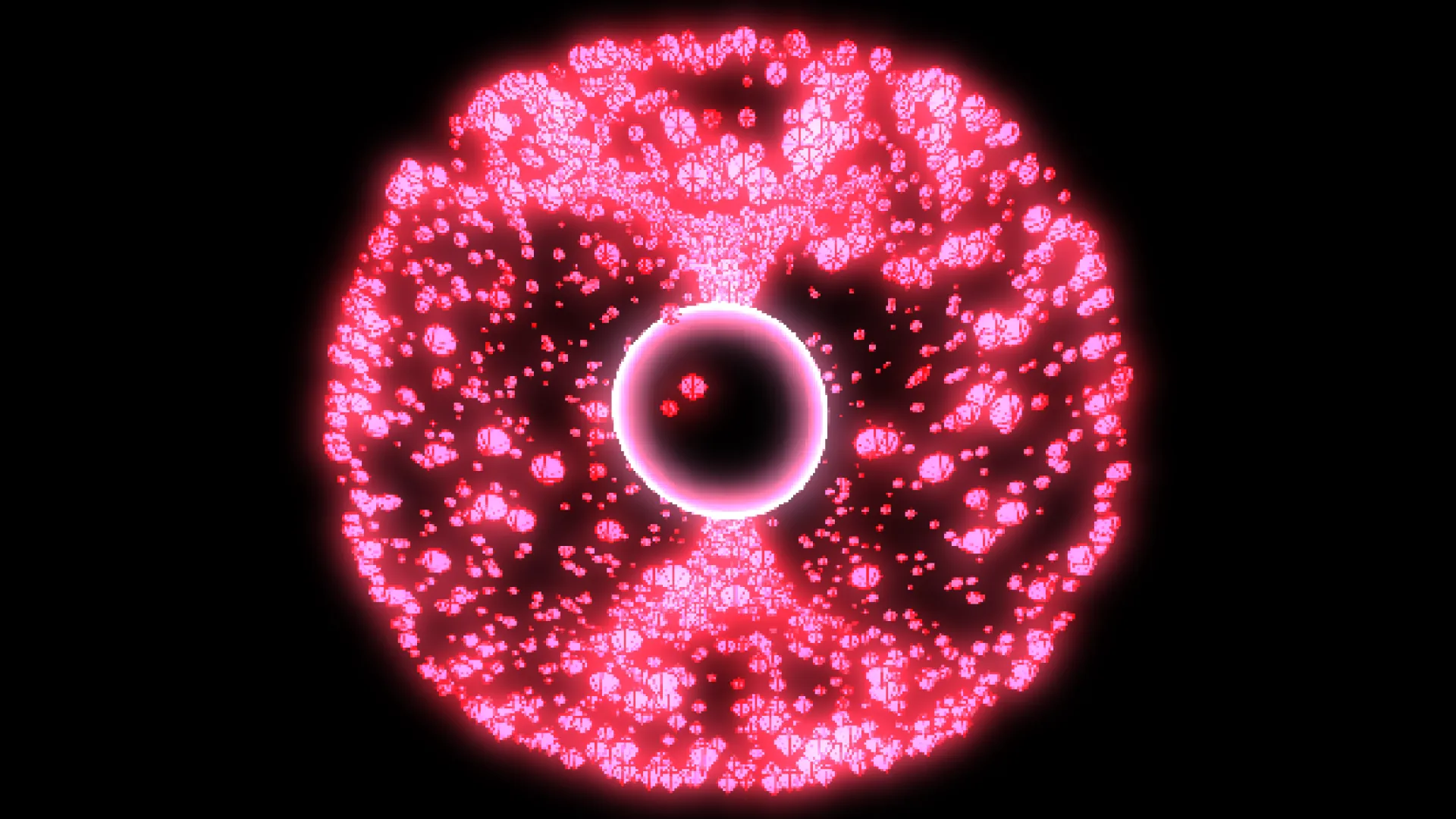 An abstract, cosmic scene with particles